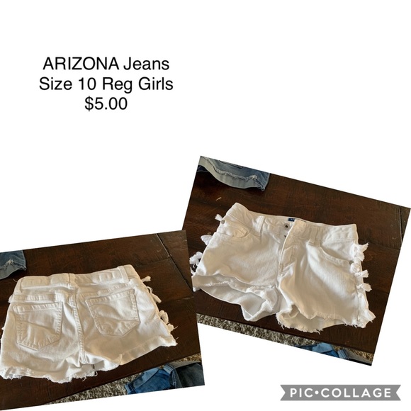 Girls White Denim Shorts by Arizona Jeans. Size 12 - Picture 1 of 1